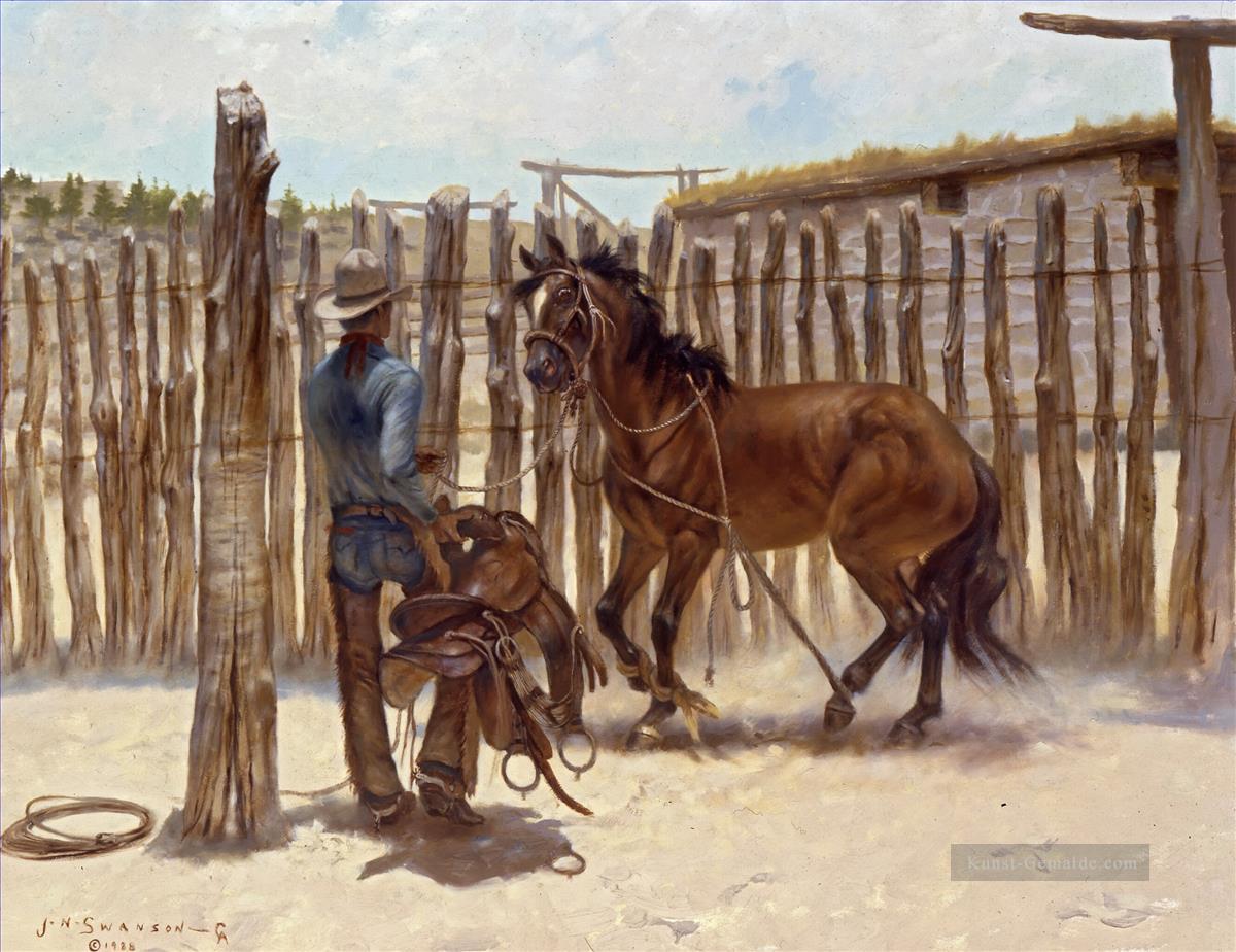 Jack Cowboy Pferd Chill  Ölgemälde